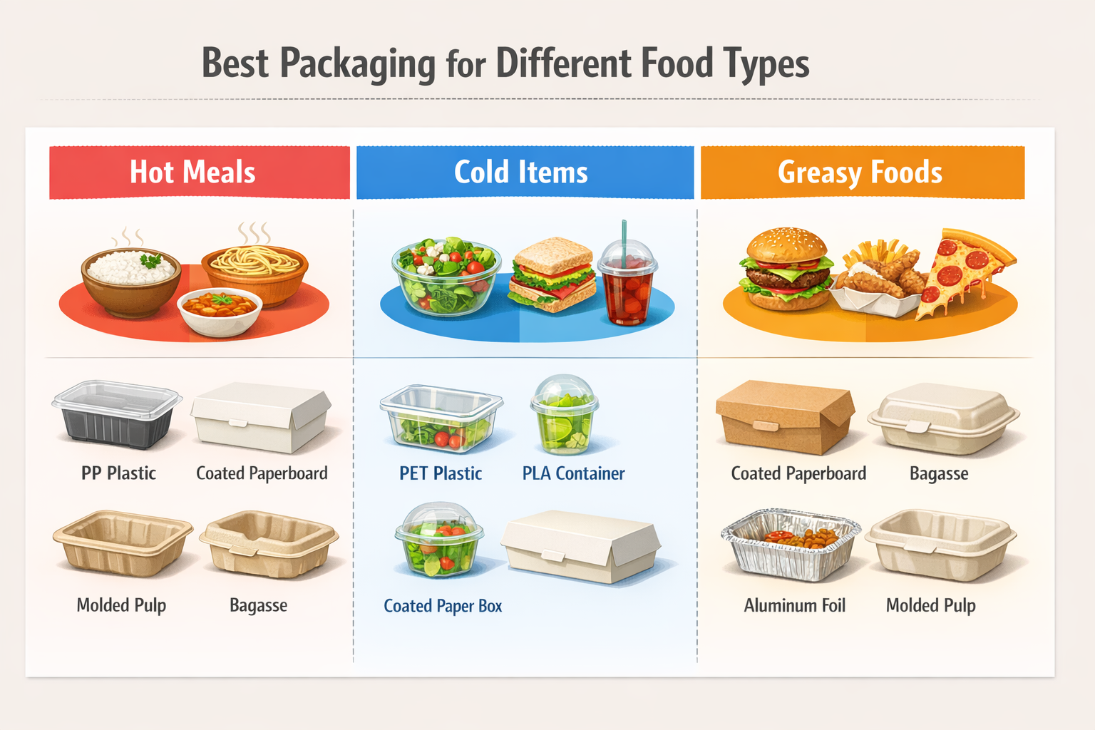 Best Packaging Materials for Different Types of Takeaway Food
