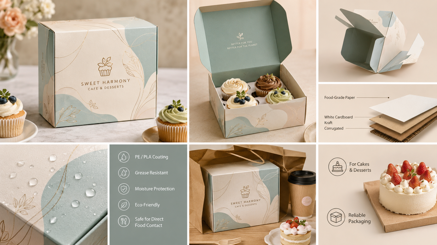 Biodegradable Bento Box Cake and Cupcake Box Paper Box For Cake Packaging-1