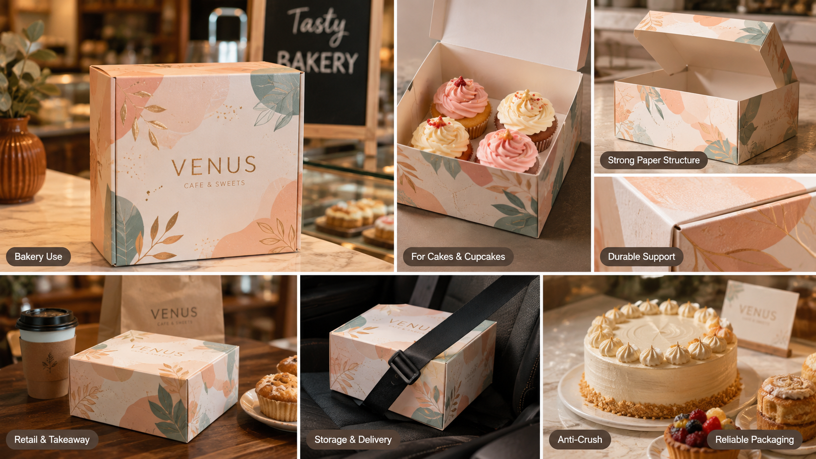 Biodegradable Bento Box Cake and Cupcake Box Paper Box For Cake Packaging-2