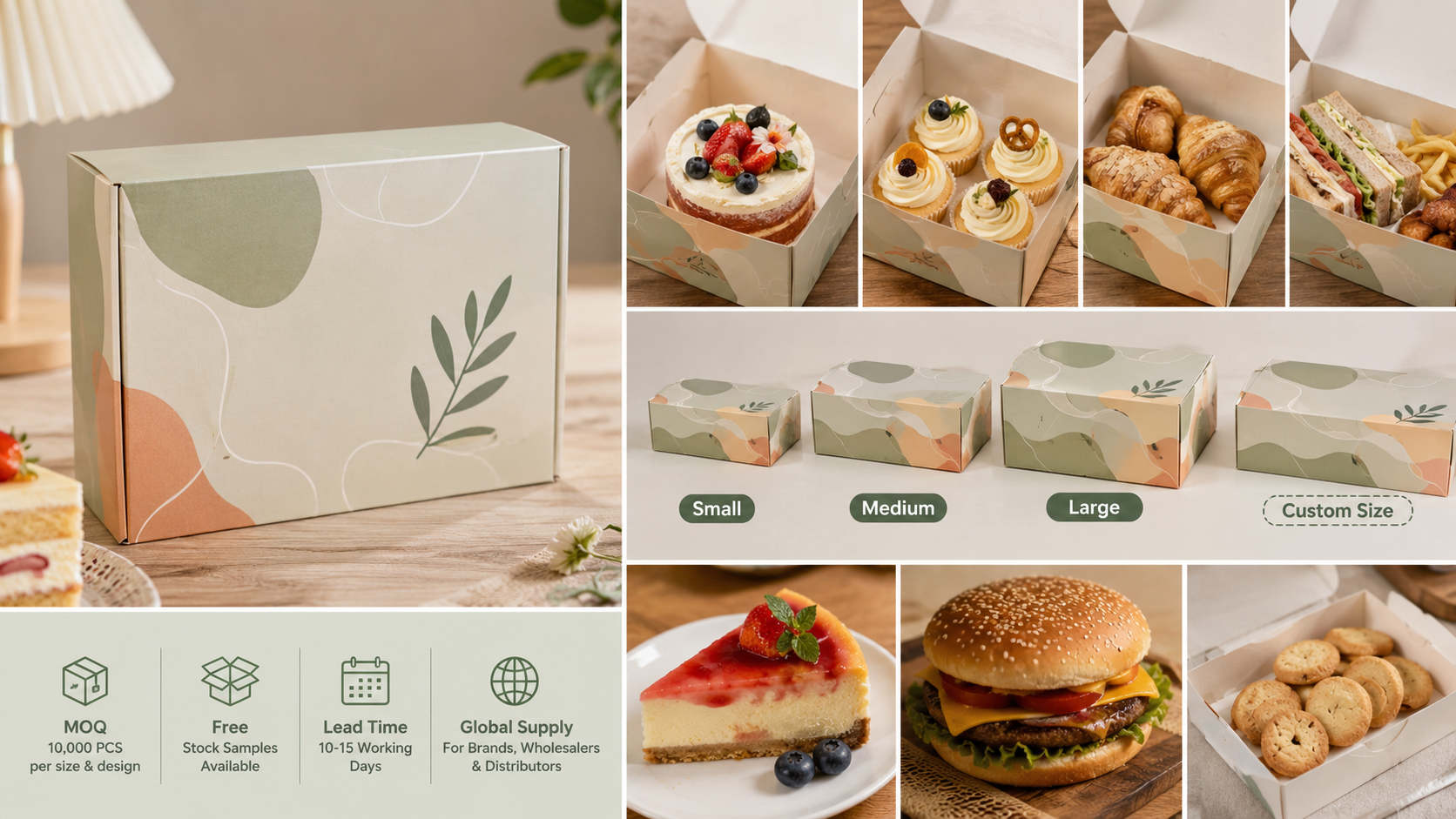 Biodegradable Bento Box Cake and Cupcake Box Paper Box For Cake Packaging-4