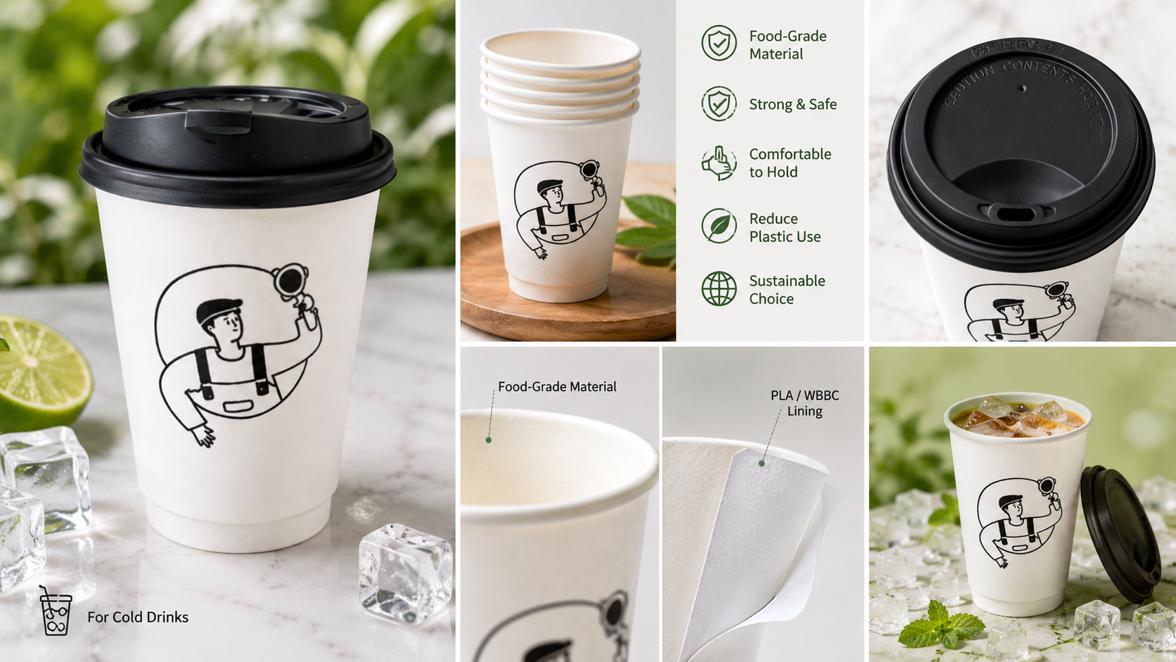 Biodegradable Paper Cups for Cold Drinks for Sustainable Refreshment Packaging