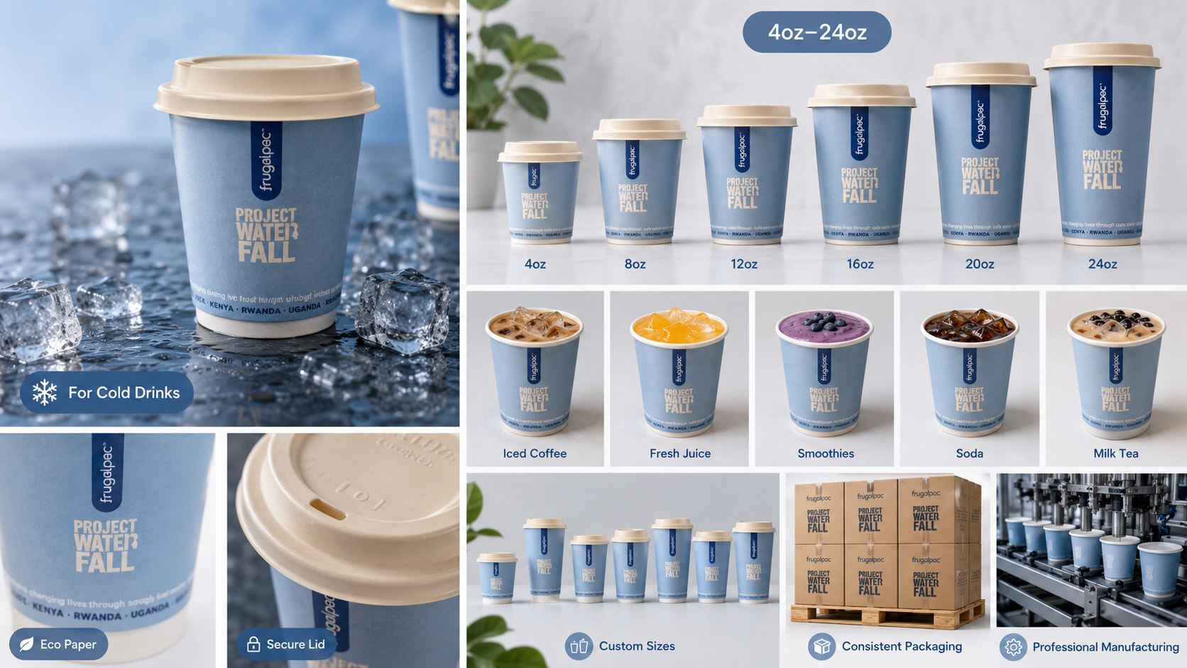 Biodegradable Paper Cups for Cold Drinks for Sustainable Refreshment Packaging