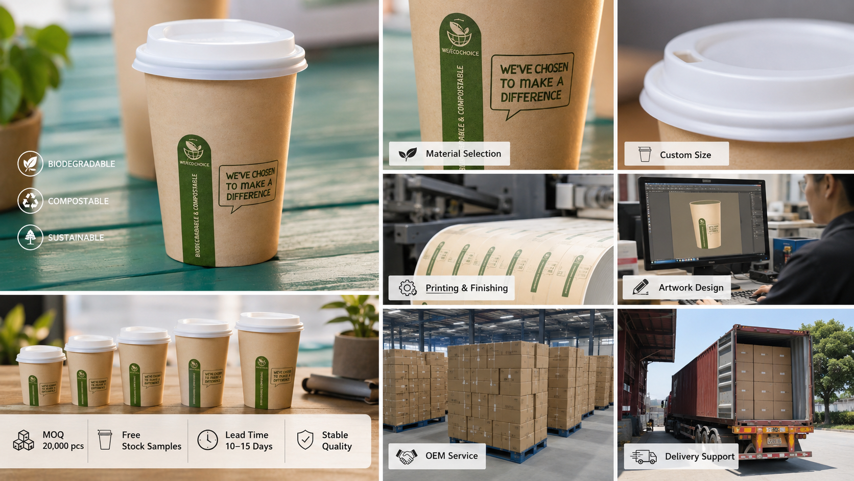 Biodegradable Paper Cups for Cold Drinks for Sustainable Refreshment Packaging