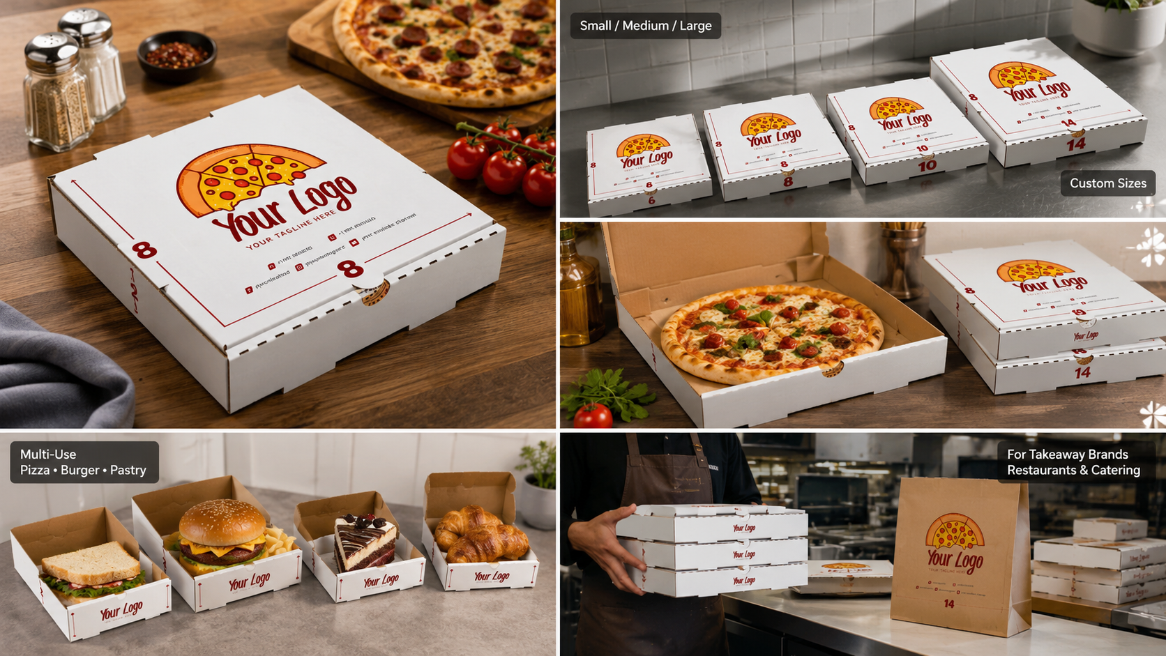 Branded Pizza Boxes for Professional Takeout Packaging-3