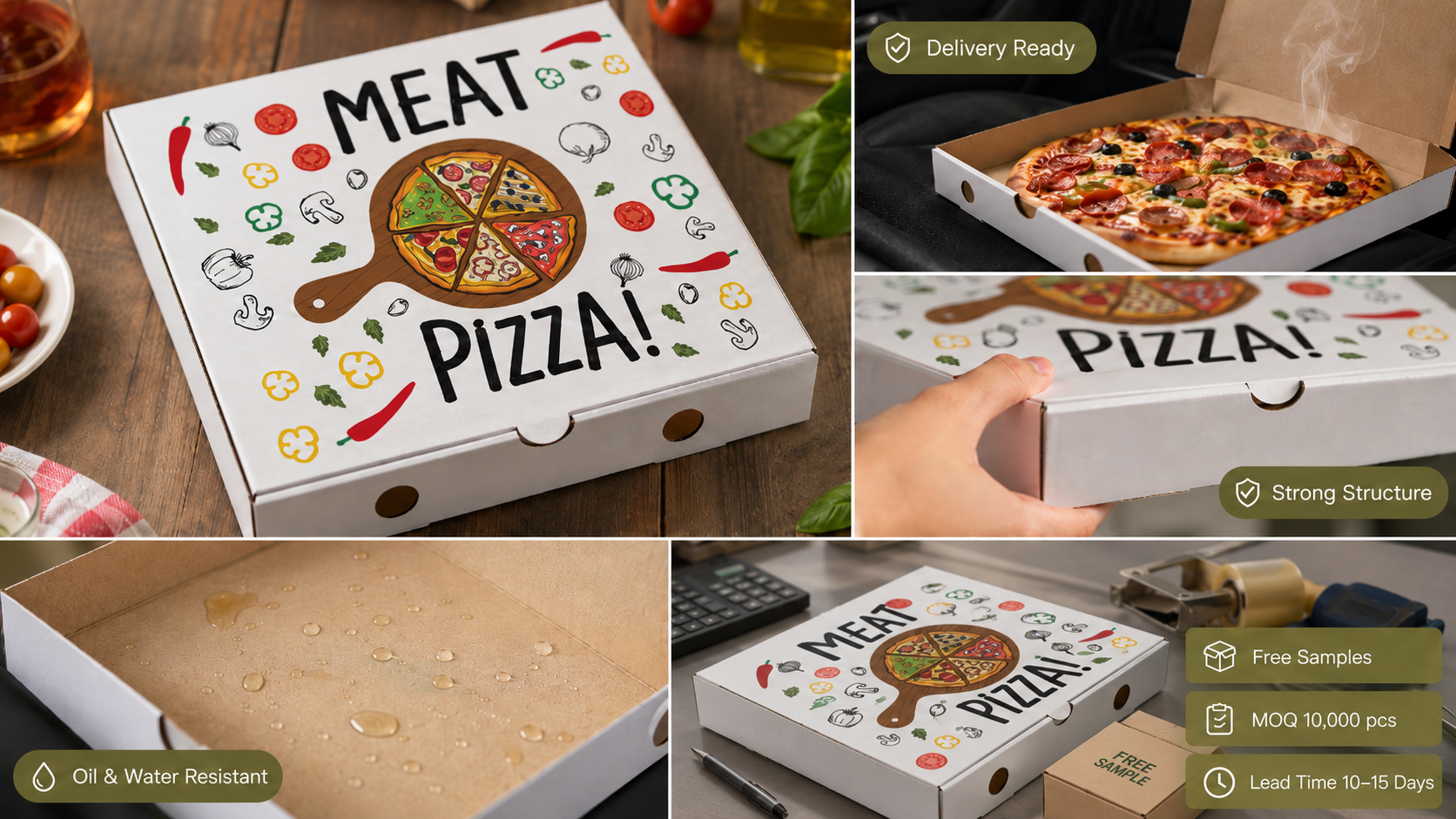 Branded Pizza Boxes for Professional Takeout Packaging-4