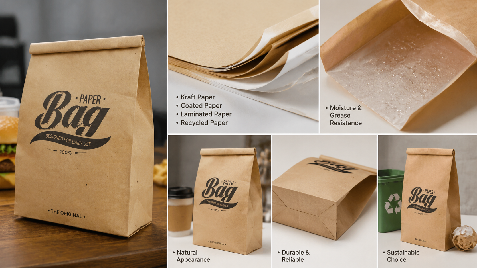 Burger Paper Bag Grease-Resistant Takeaway & Fast Food Packaging-1