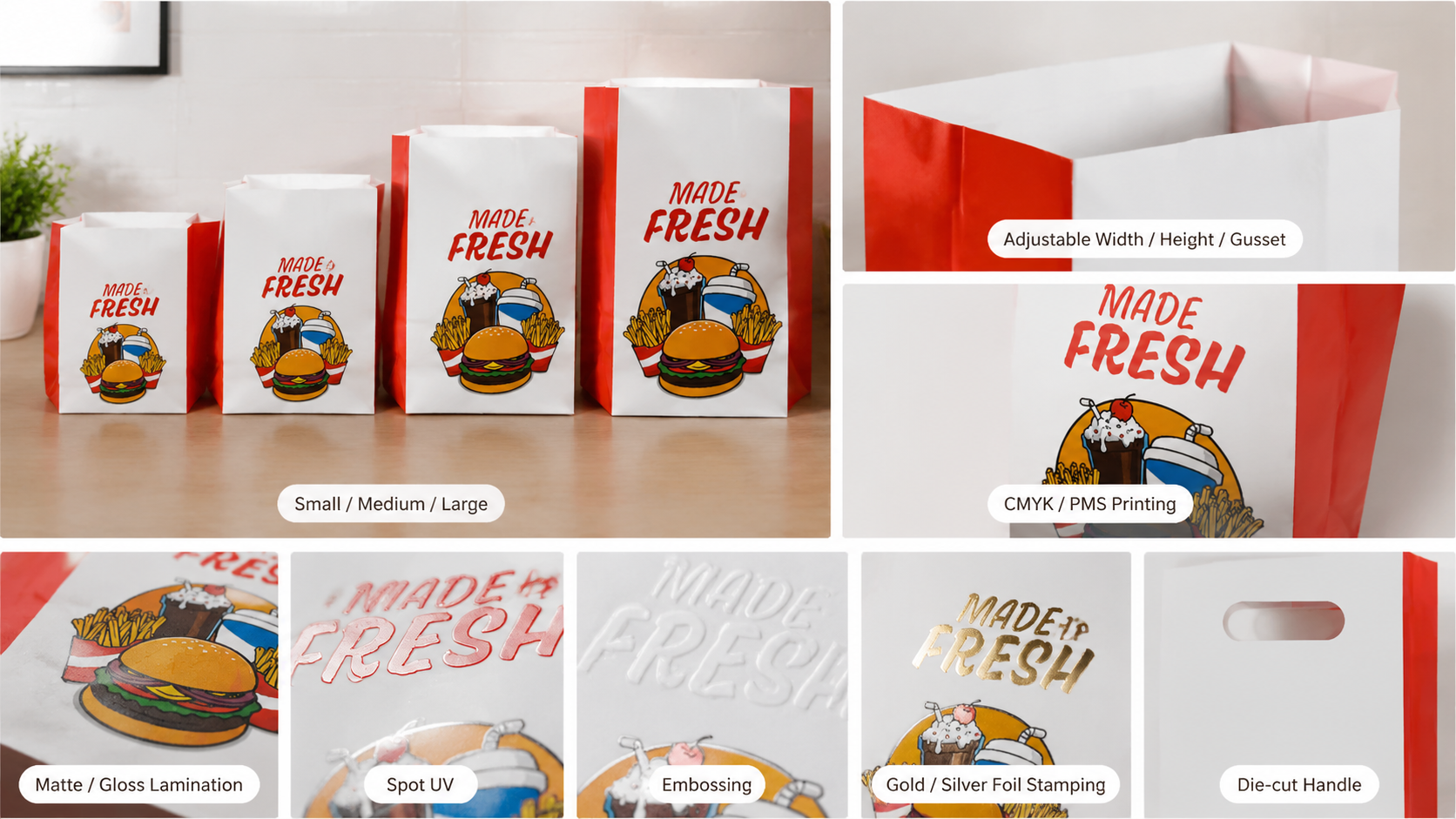 Burger Paper Bag Grease-Resistant Takeaway & Fast Food Packaging-3