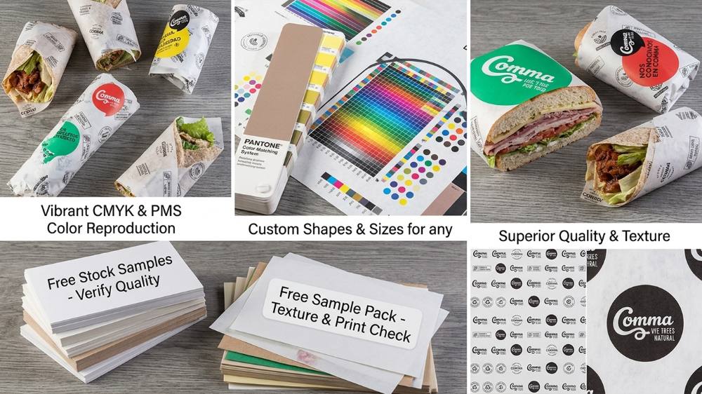 Burrito Wrap Paper Custom Logo Printed Greaseproof Burger Sandwich Wrap Paper Deli Paper Sheet (2)