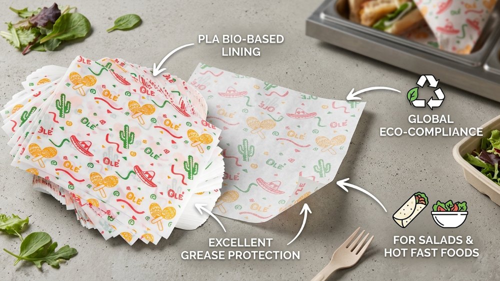 Burrito Wrap Paper Custom Logo Printed Greaseproof Burger Sandwich Wrap Paper Deli Paper Sheet (3)