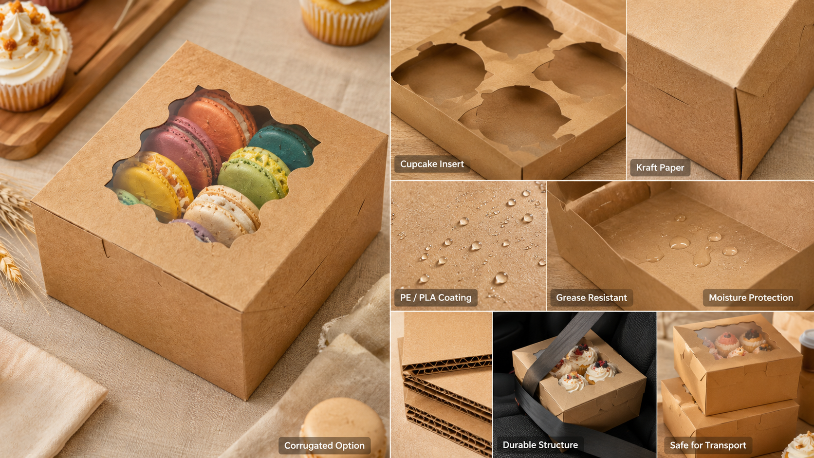 Custom Cake Boxes for Cupcakes with Inserts
