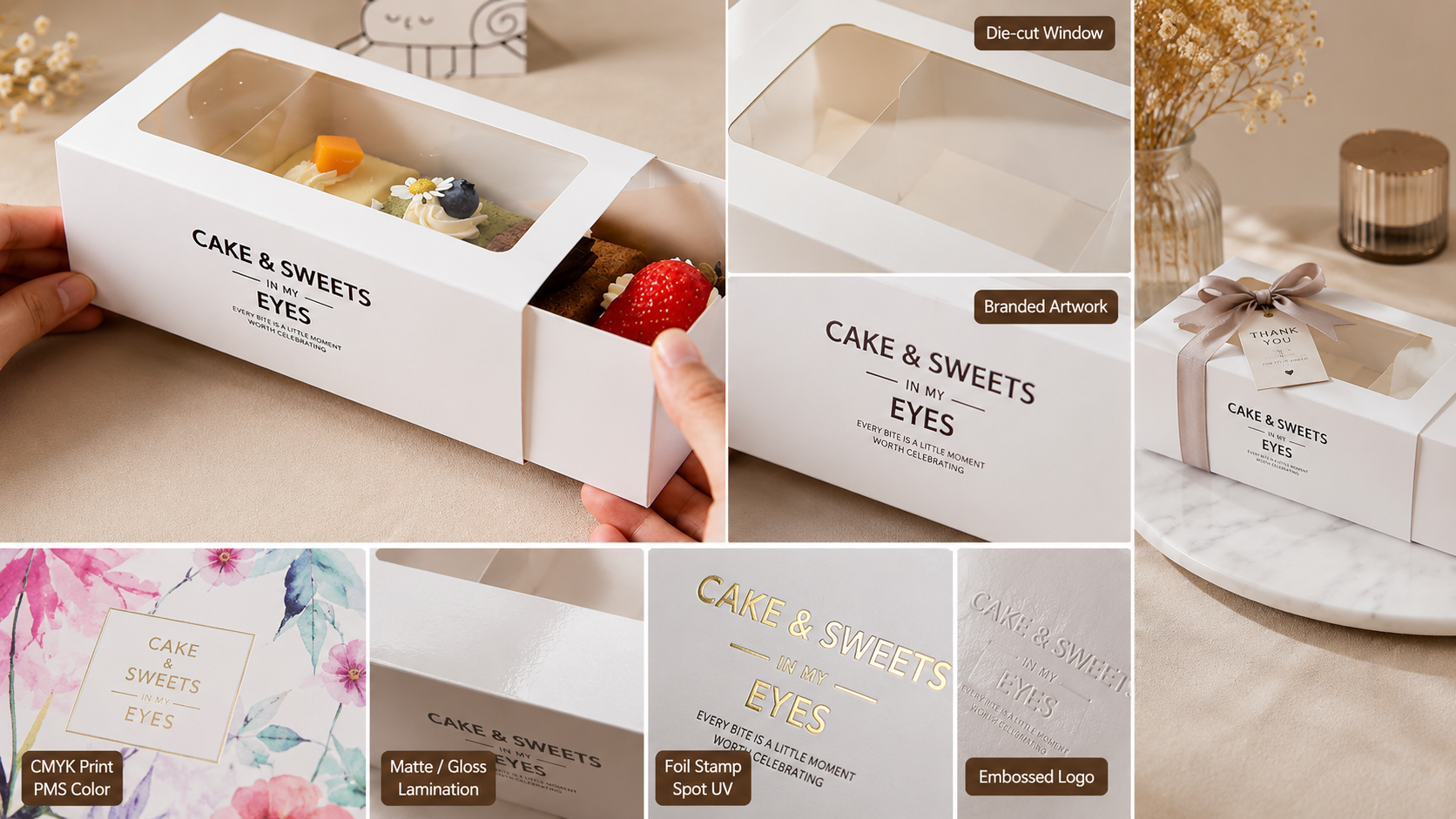 Custom Cake Boxes for Cupcakes with Inserts
