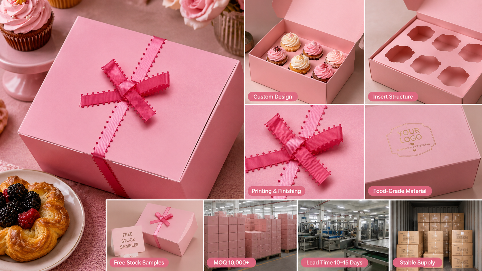 Custom Cake Boxes for Cupcakes with Inserts