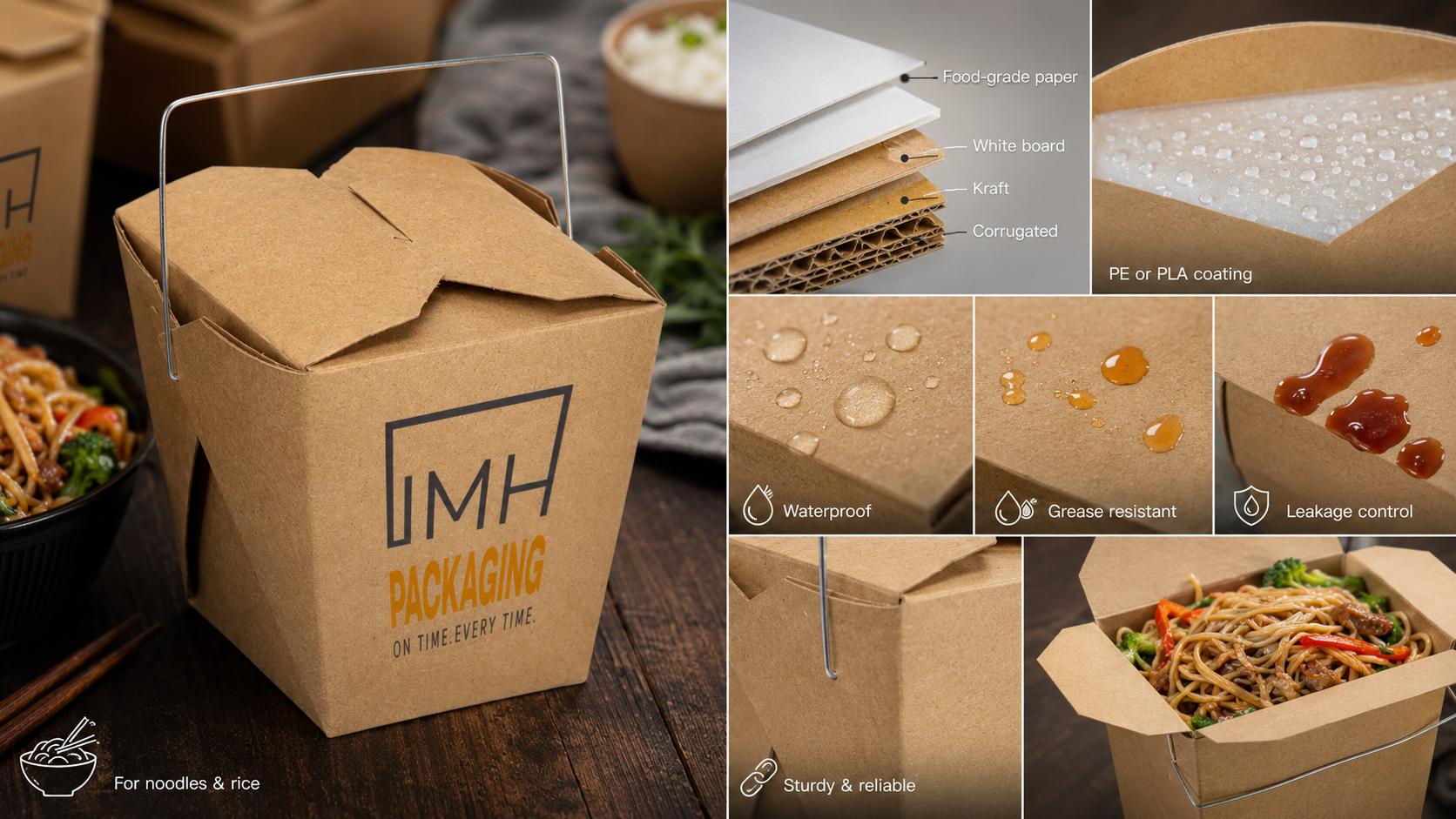 Custom Chinese Food Take Out Boxes for Noodles and Rice-1
