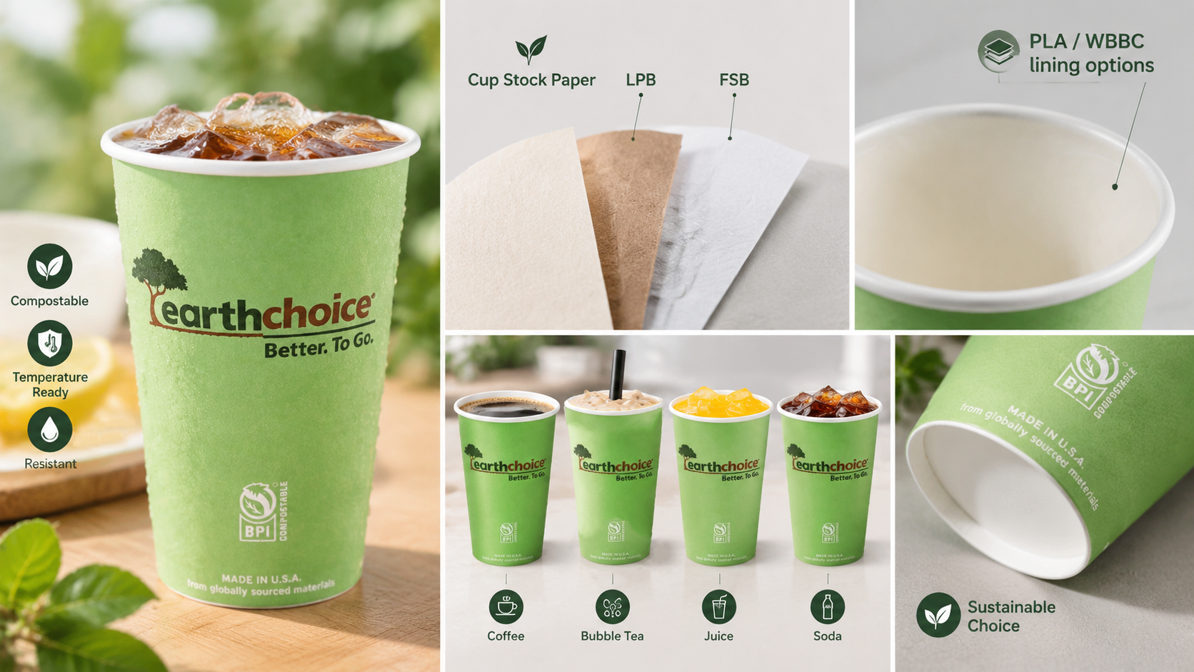 Custom Compostable Eco-Friendly Takeaway Paper Cups-1