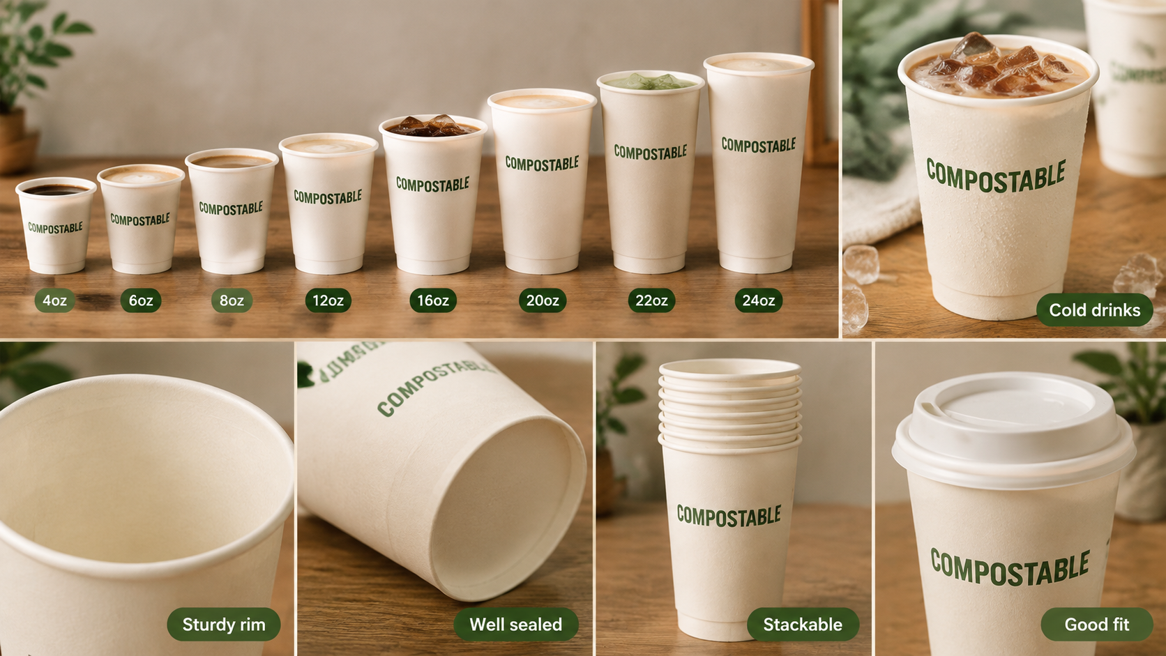 Custom Compostable Eco-Friendly Takeaway Paper Cups-2
