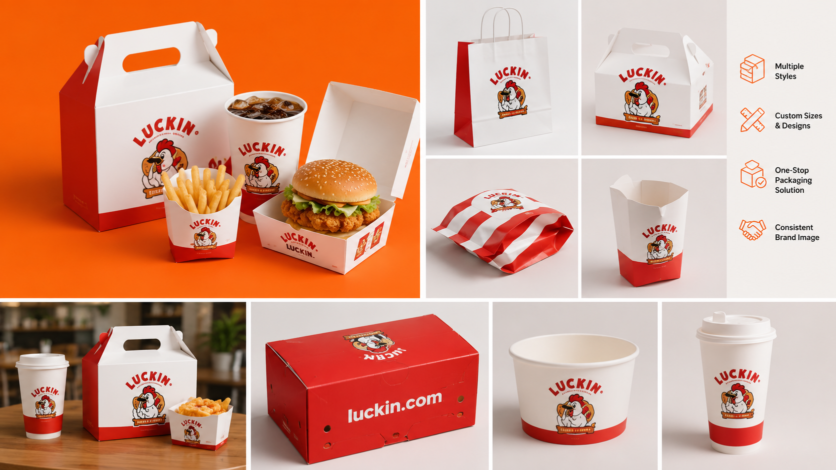 Custom Design Branded Fast Food Takeaway To Go Packaging with Logo-1
