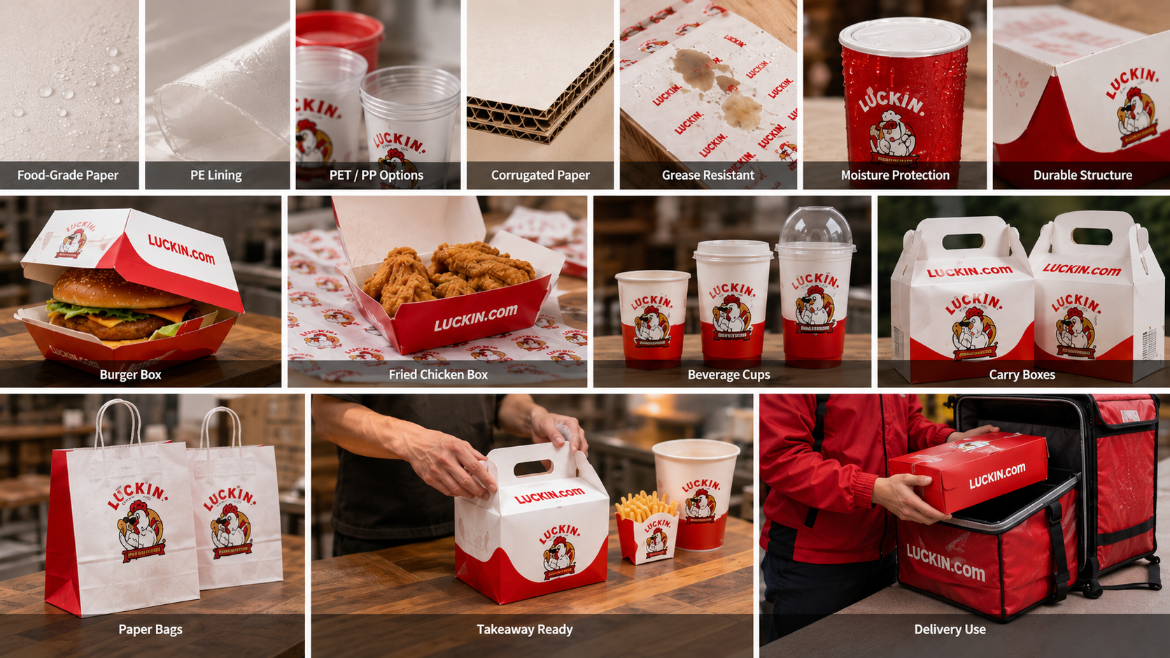 Custom Design Branded Fast Food Takeaway To Go Packaging with Logo-2