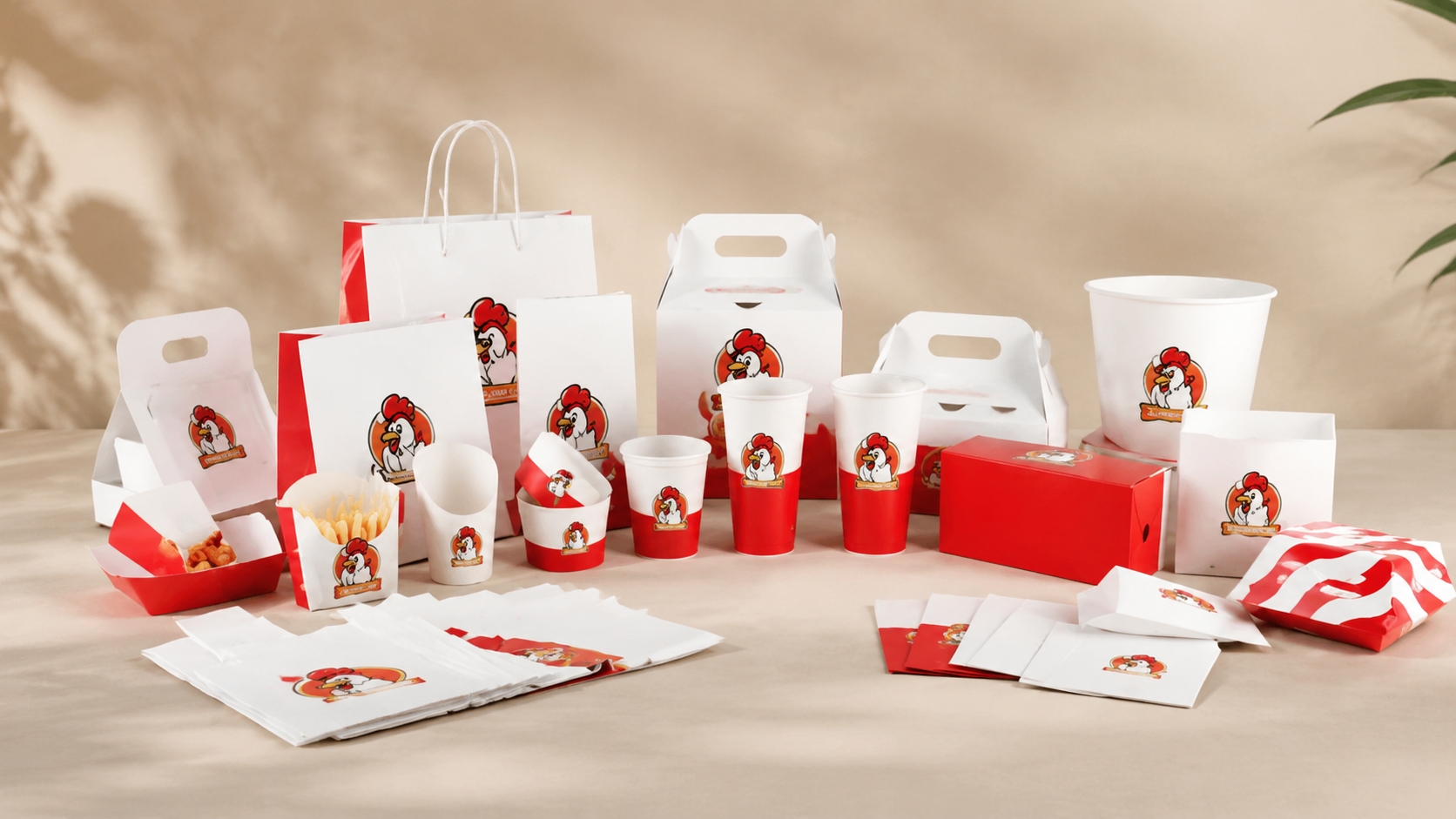 Custom Design Branded Fast Food Takeaway To Go Packaging with Logo