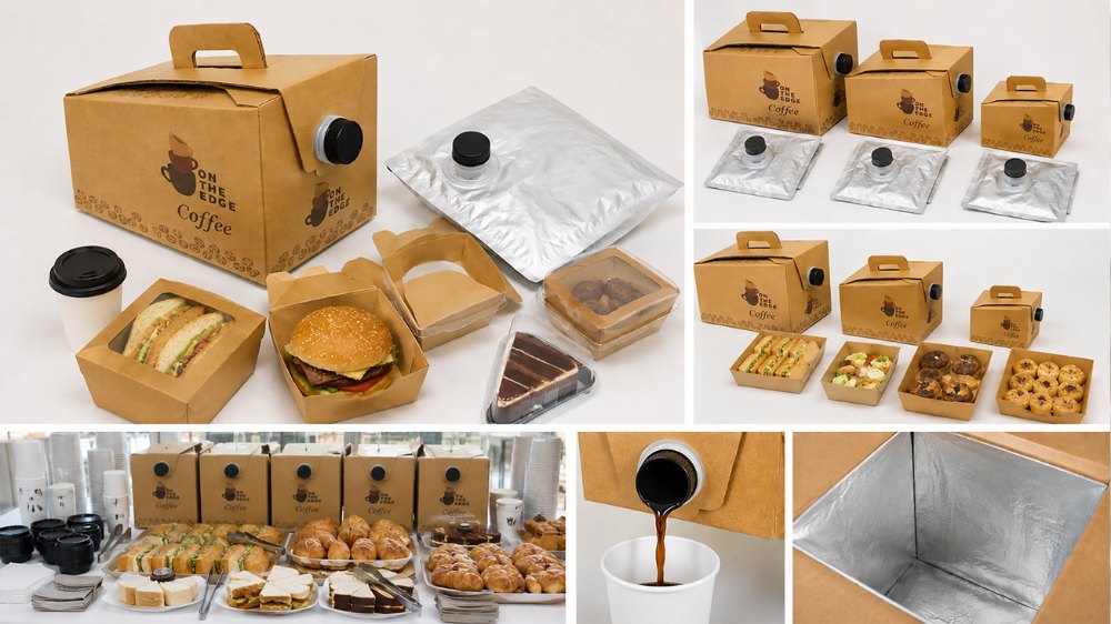 Custom Design Logo Printed Disposable Coffee Dispenser Coffee Take Out Containers Insulated Hot Cold Bulk Beverage Server (3)