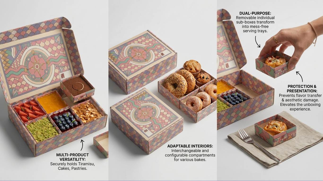 Custom Dessert Boxes with Individual Inner Boxes for Bakery4