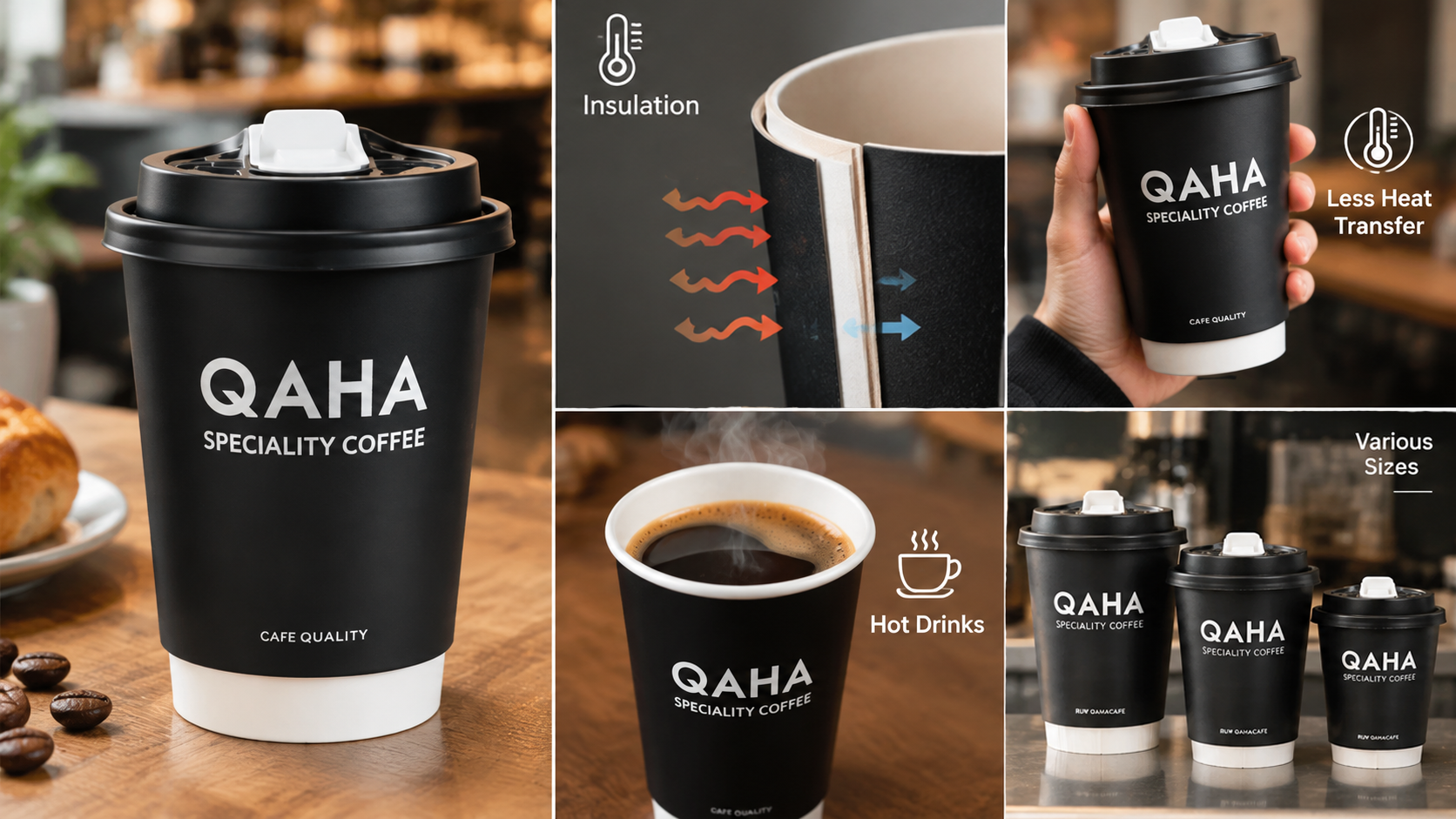 Custom Disposable Double Wall Paper Cup for Hot Drink Accept 8 12 16 20oz-1