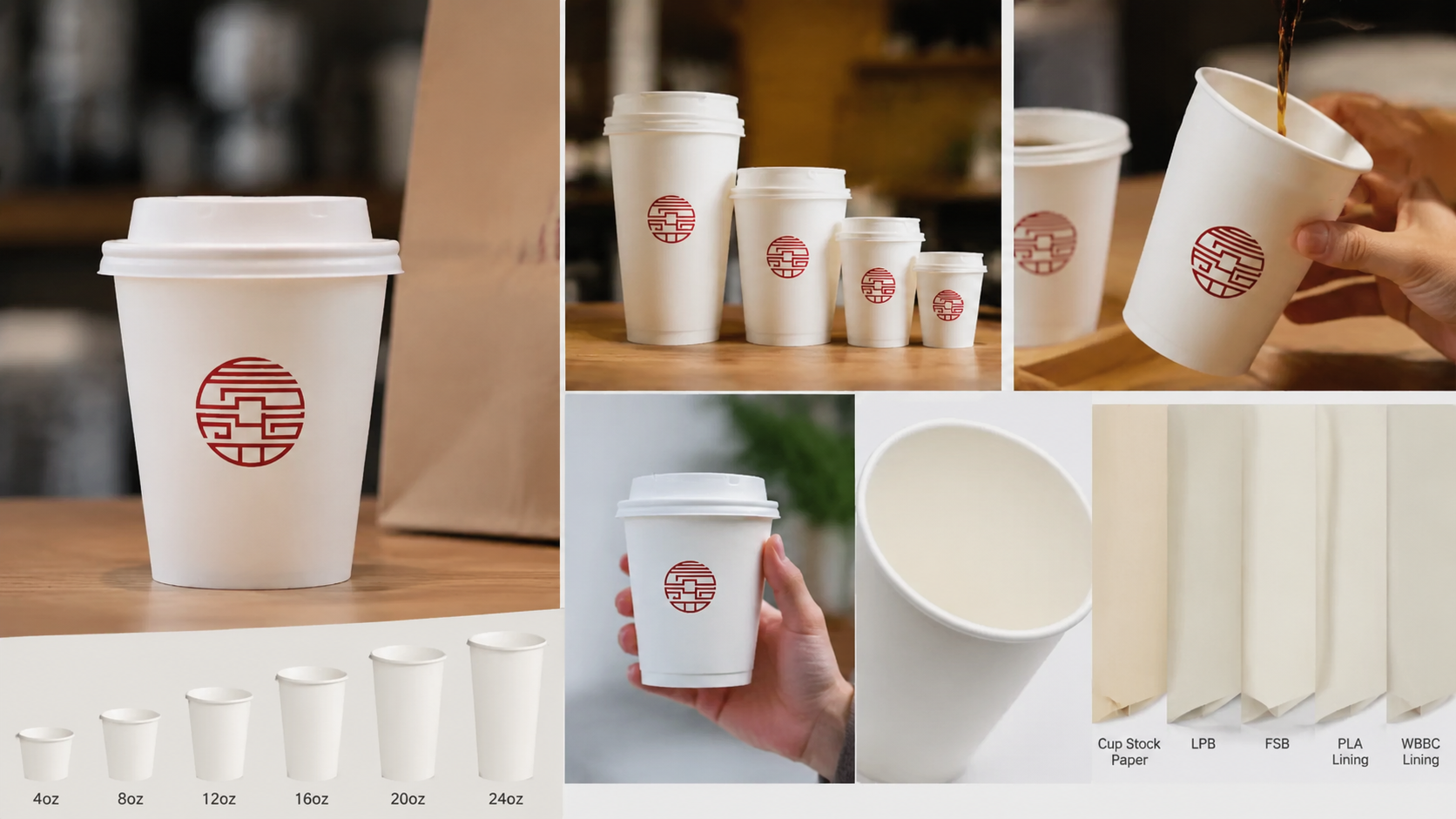 Custom Disposable Hot Tea Cups for Takeaway and Catering