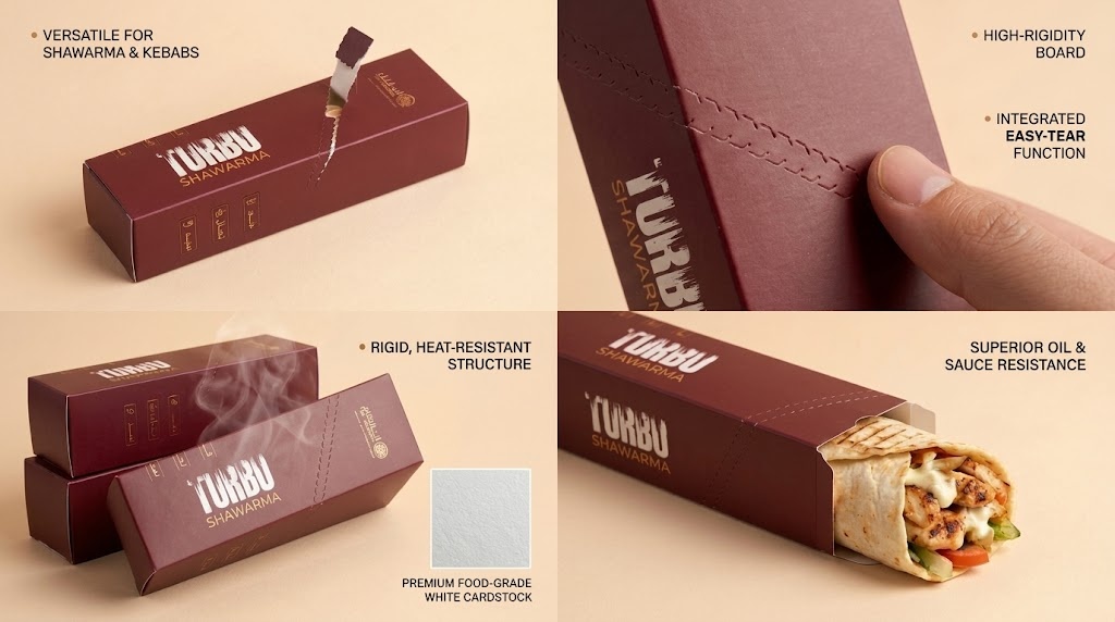 Custom Easy-Tear Shawarma & Kebab Wrap Box Manufacturer4