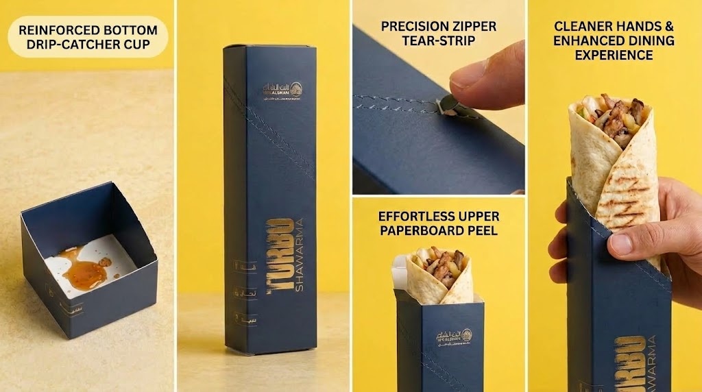 Custom Easy-Tear Shawarma & Kebab Wrap Box Manufacturer5