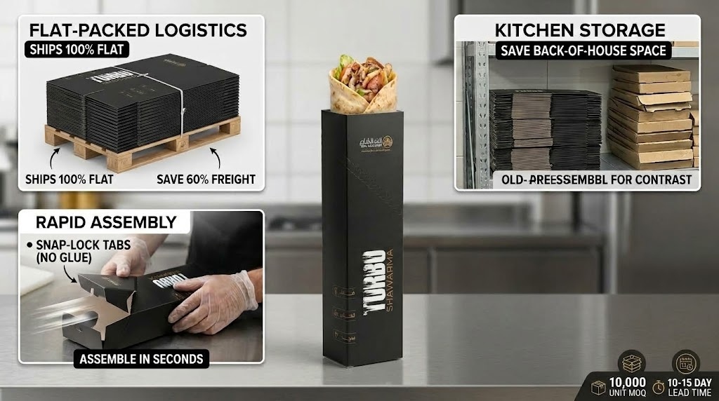 Custom Easy-Tear Shawarma & Kebab Wrap Box Manufacturer6