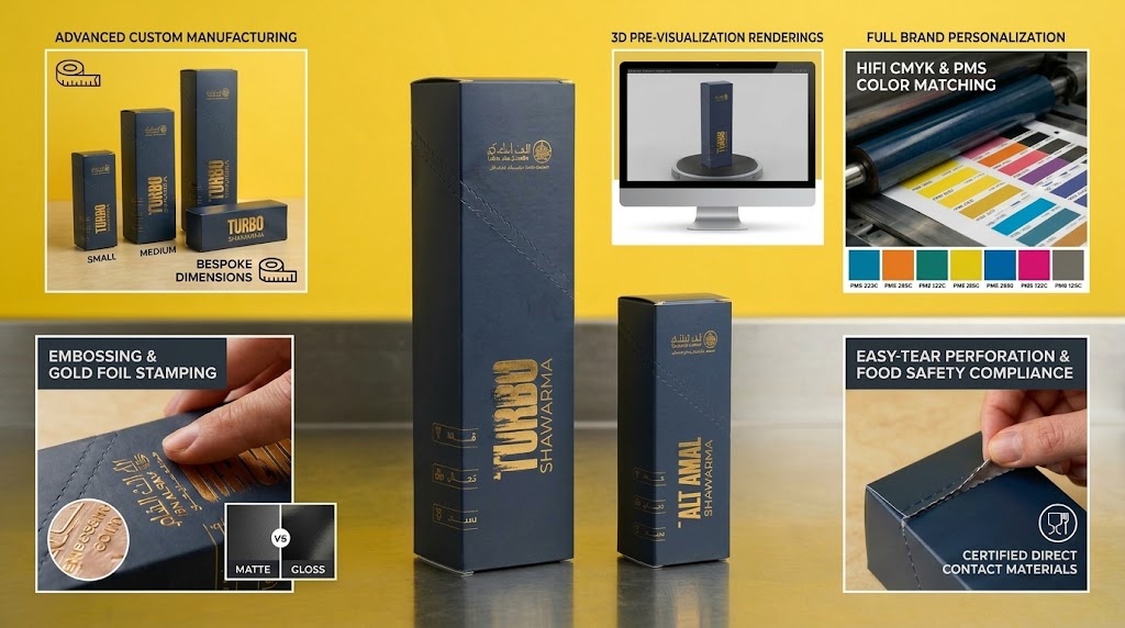 Custom Easy-Tear Shawarma & Kebab Wrap Box Manufacturer7