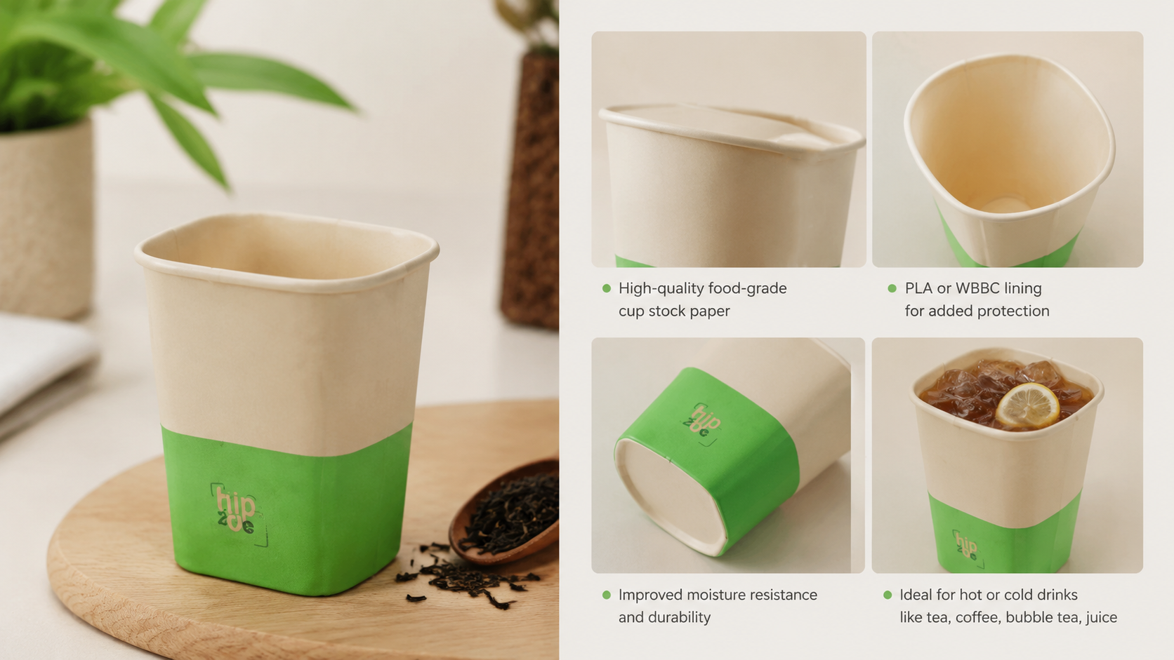 Custom Eco-Friendly Tea Paper Cups