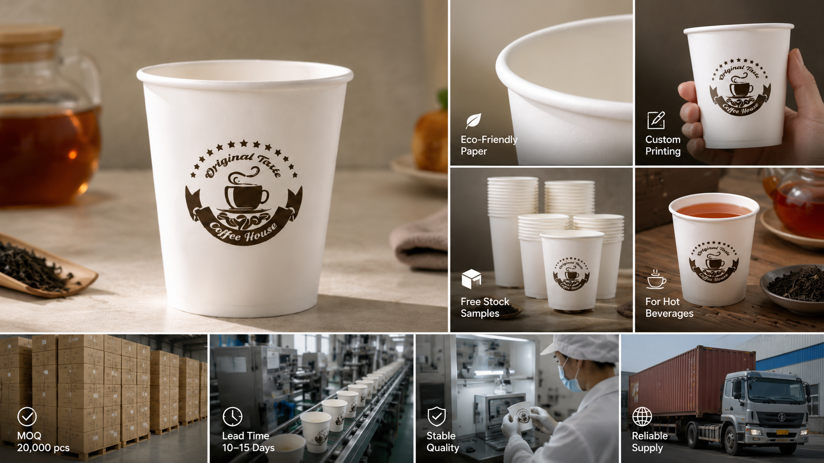 Custom Eco-Friendly Tea Paper Cups