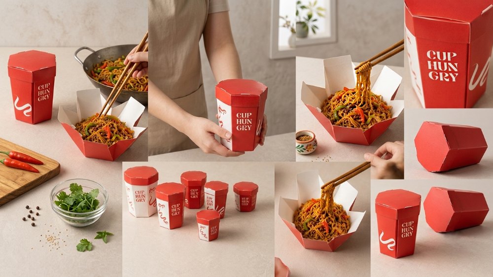Custom Foldable Noodle & Pasta Takeout Boxes (4)