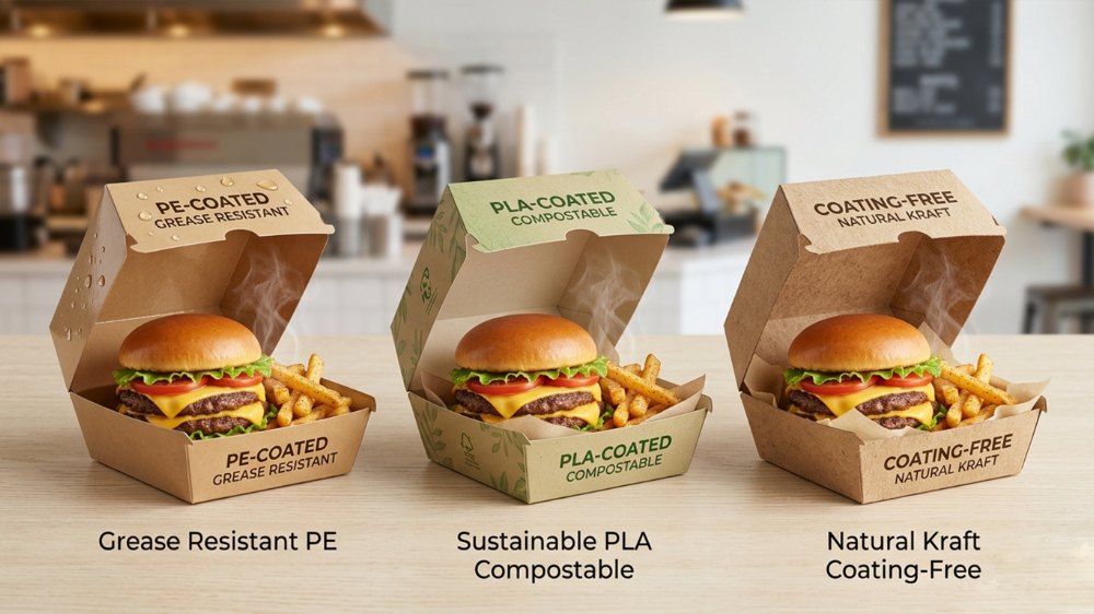 Custom French Fries Hamburger To Go Food Takeaway Fried Chicken Packaging Craft Paper Burger Box Boxes (3)