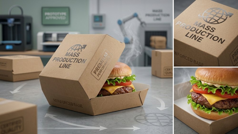 Custom French Fries Hamburger To Go Food Takeaway Fried Chicken Packaging Craft Paper Burger Box Boxes (5)