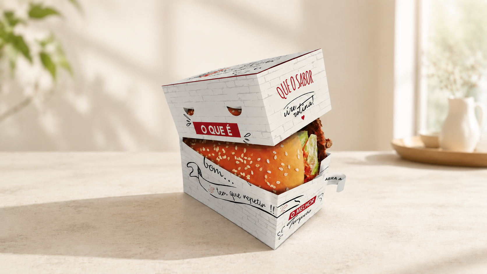 Custom Hamburger & Sandwich Boxes with Easy Tear Strip