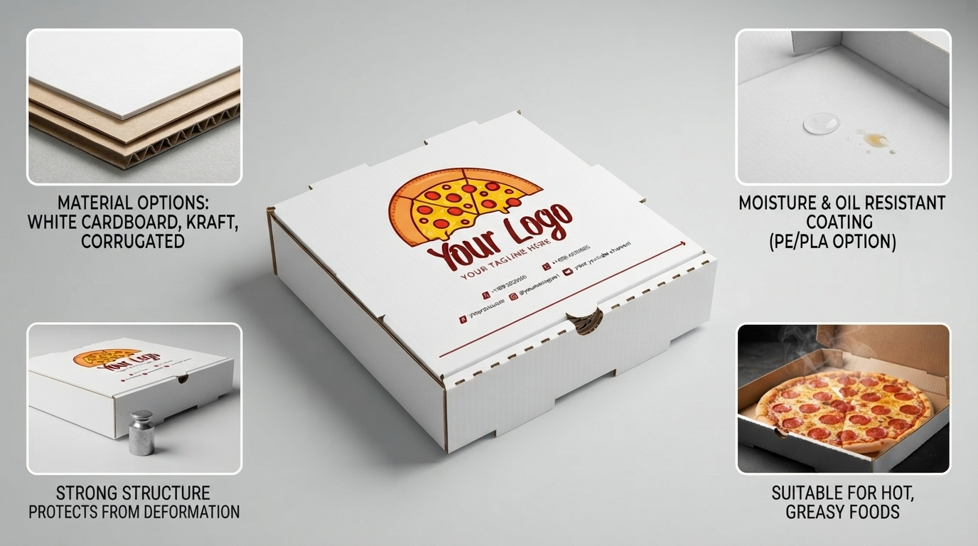 Custom Logo Pizza Boxes for Restaurants and Fast-Food Chains-1