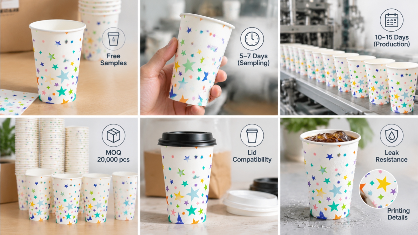 Custom Logo Printed Paper Coffee Cup Custom Single Wall for Hot and Cold Drinks Paper Cup-3