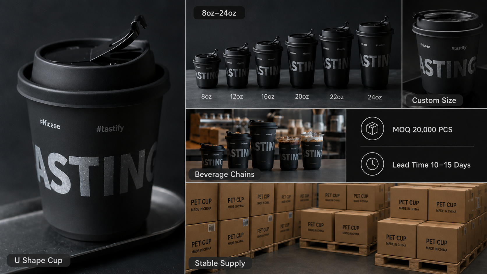 Custom Logo U Shape PET Cold Drink Disposable Plastic Cups Plastic Cup PET 12 16 oz to go cups for Drinks-4