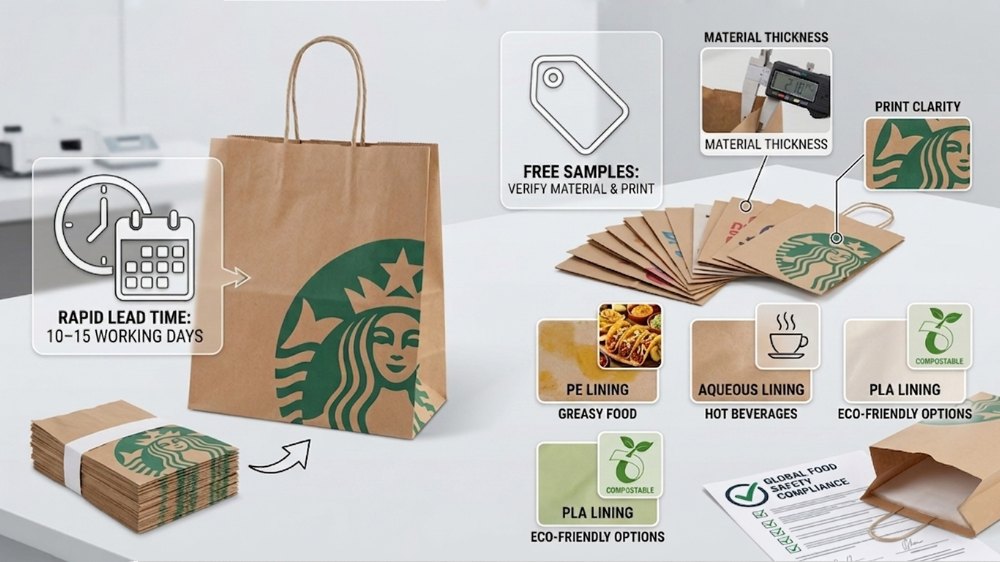 Custom Logo and Print Take Away Carry Out Bag Restaurant Fast Food Biodegradable Takeaway Kraft Paper Bag with Twisted Handle (3)