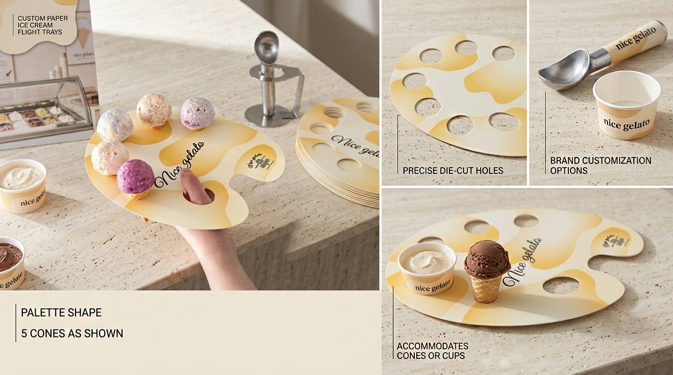 Custom Paper Ice Cream Flight Trays_ Wholesale Eco Packaging (3)