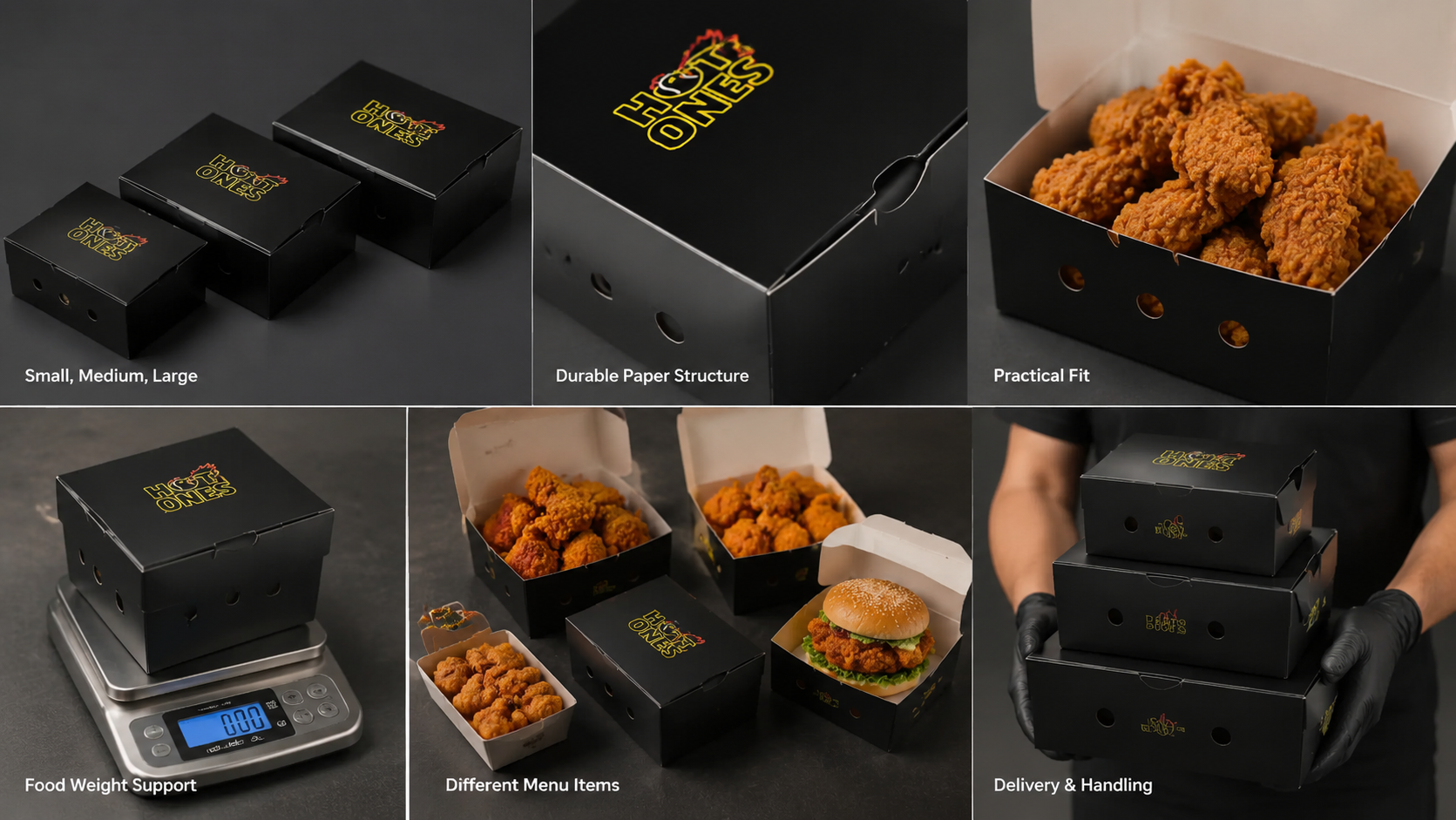 Custom Print Logo Fast Food Takeaway Fried Chicken Paper Food Box-2