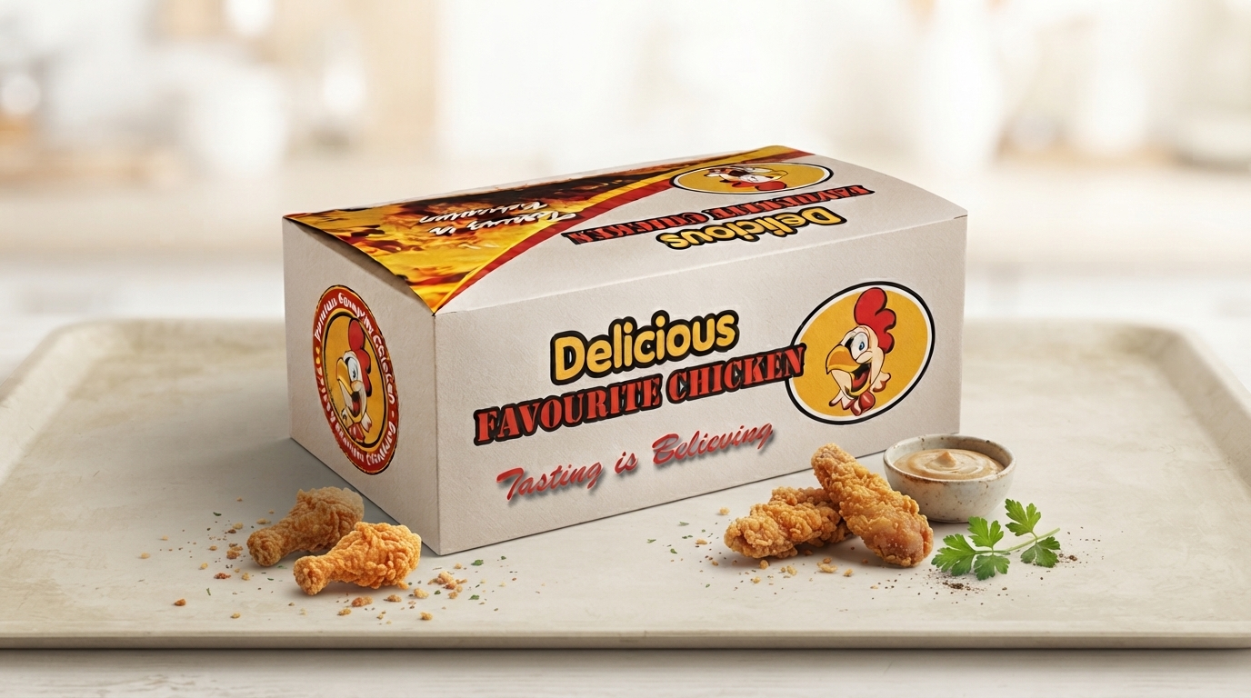 Custom Print Logo Fast Food Takeaway Fried Chicken Paper Food Box