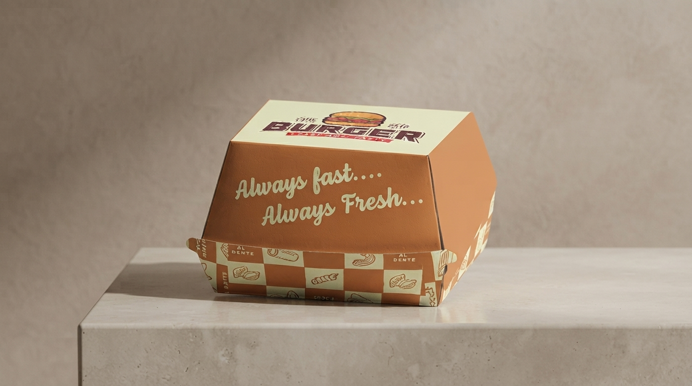 Custom Printed Biodegradable Disposable Corrugated Kraft Burger Box Packaging Hamburger Packaging Paper Box