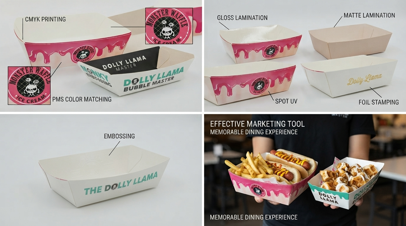 Custom Printed Food Boats for Fries, Hotdogs, and Street Food-2