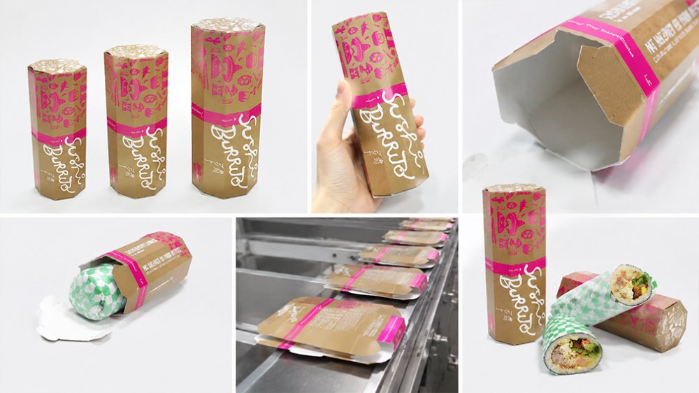 Custom Printed Food Grade Sushi Burrito Paper Box Take away To go Packaging Box With Logo (2)