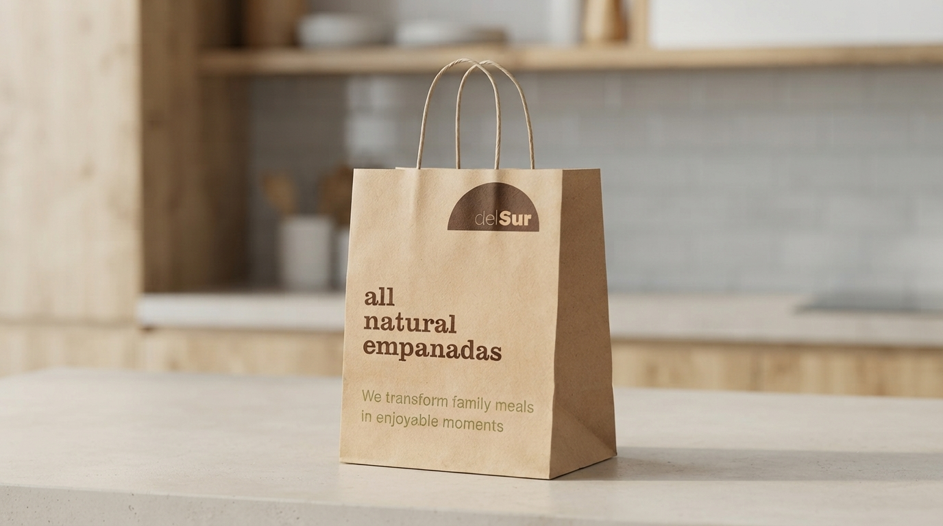 Custom Printed Takeaway Kraft Paper Bags with Handle