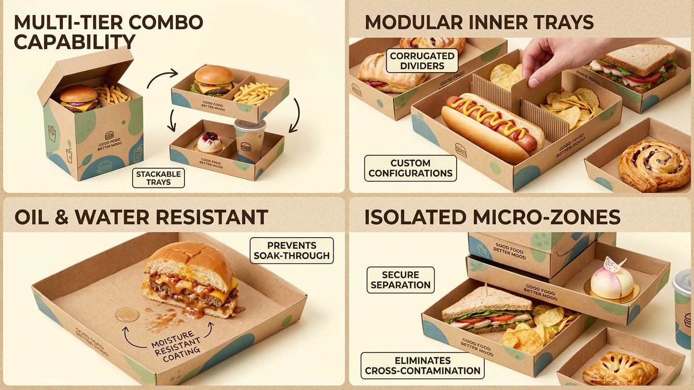 Custom Stackable Meal Box with Trays _ Eco Kraft Factory4