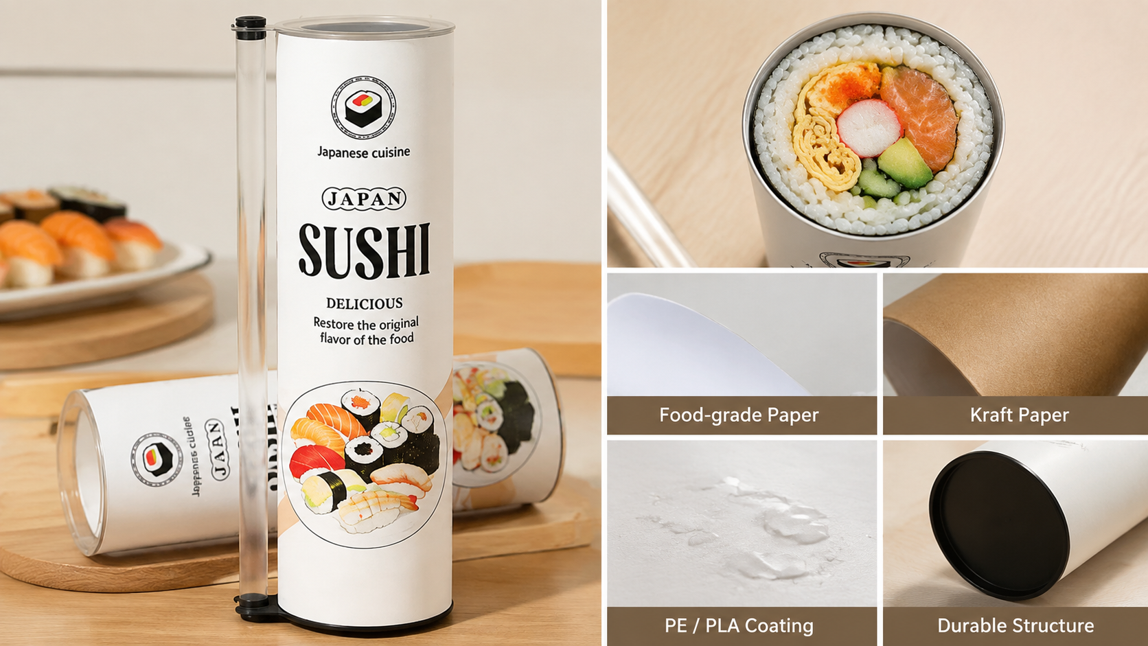 Custom Sushi Tube Packaging for Restaurants & Wholesalers-1