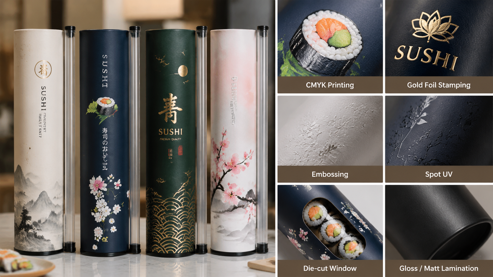 Custom Sushi Tube Packaging for Restaurants & Wholesalers-2